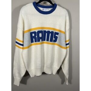 VTG 1980s Official NFL Cliff Engle LOS ANGELES RAMS Sweater XL Wool Blend (L)